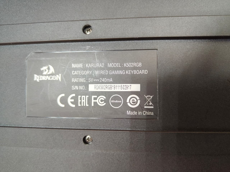 Клавиатура REDRAGON K502RGB