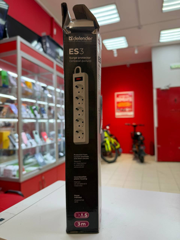 Сетевой фильтр Defender ES, 3м, 5 розеток